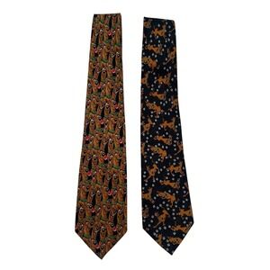 Vintage Scooby-Doo 2001 Silk Necktie Lot 2pc Cartoon Network Hanna-Barbera